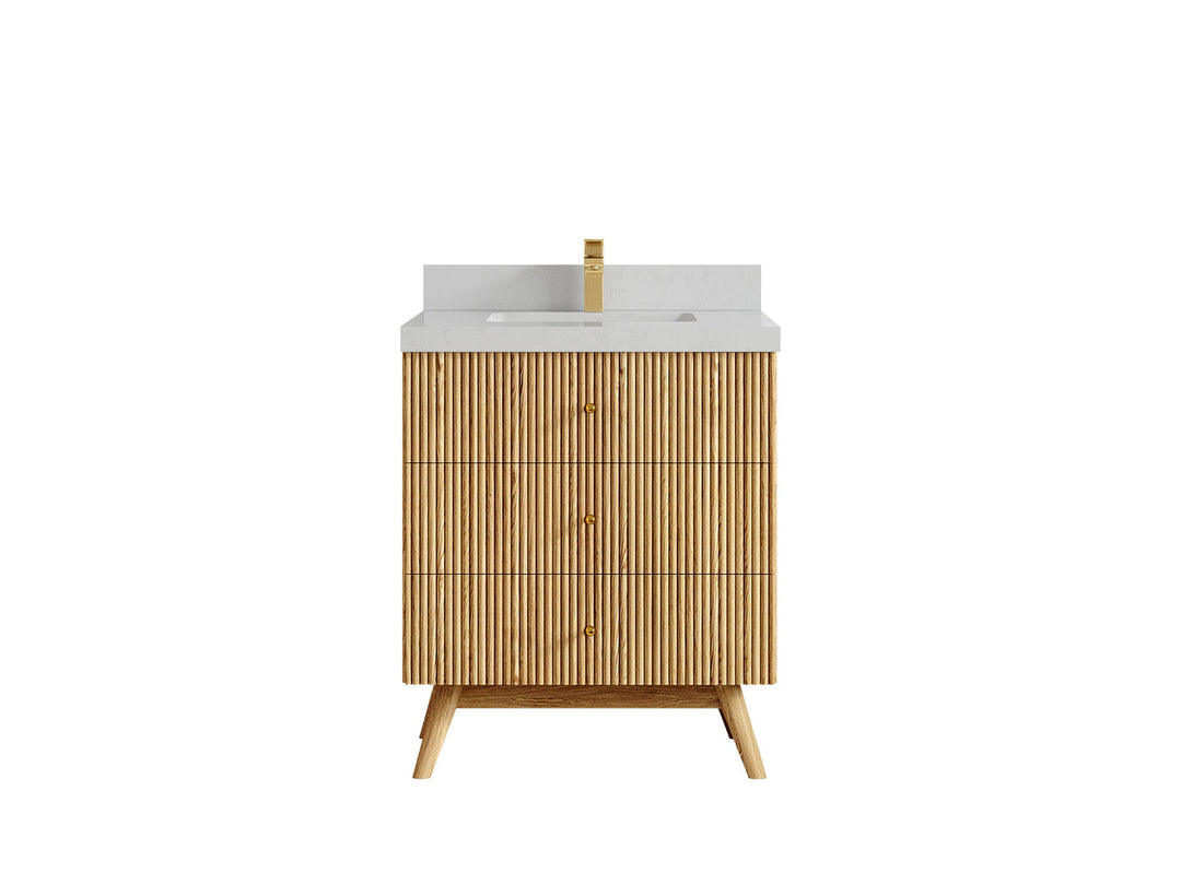 Pasadena White Oak 30 in. W x 22 in. D Single Sink Bathroom Vanity - Willow Bath and Vanity