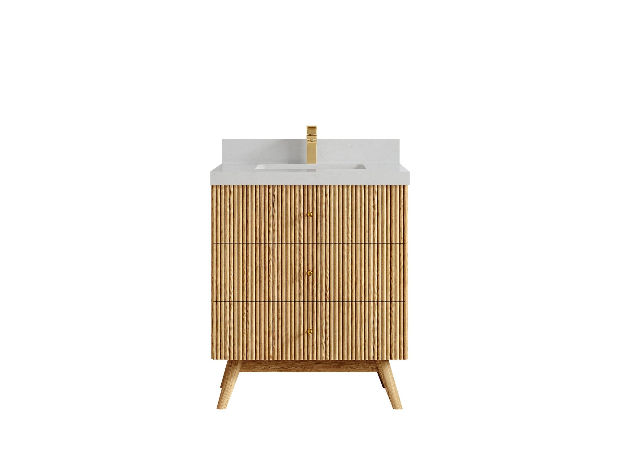 Pasadena White Oak 30 in. W x 22 in. D Single Sink Bathroom Vanity - Willow Bath and Vanity