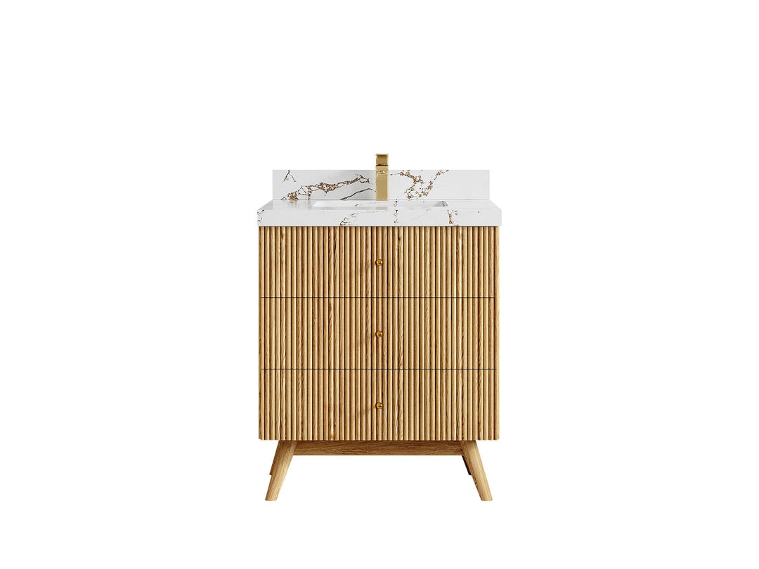 Pasadena White Oak 30 in. W x 22 in. D Single Sink Bathroom Vanity - Willow Bath and Vanity