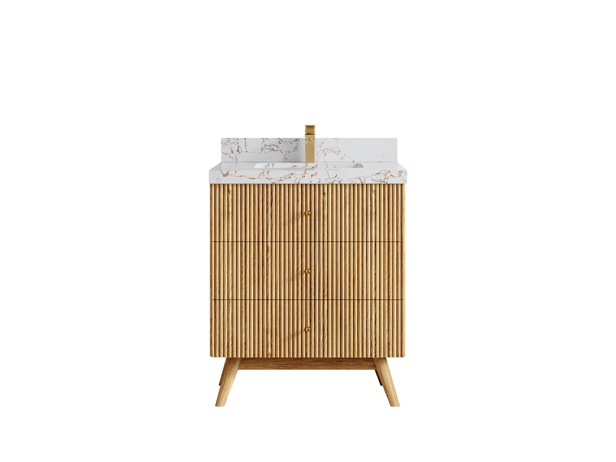 Pasadena White Oak 30 in. W x 22 in. D Single Sink Bathroom Vanity - Willow Bath and Vanity