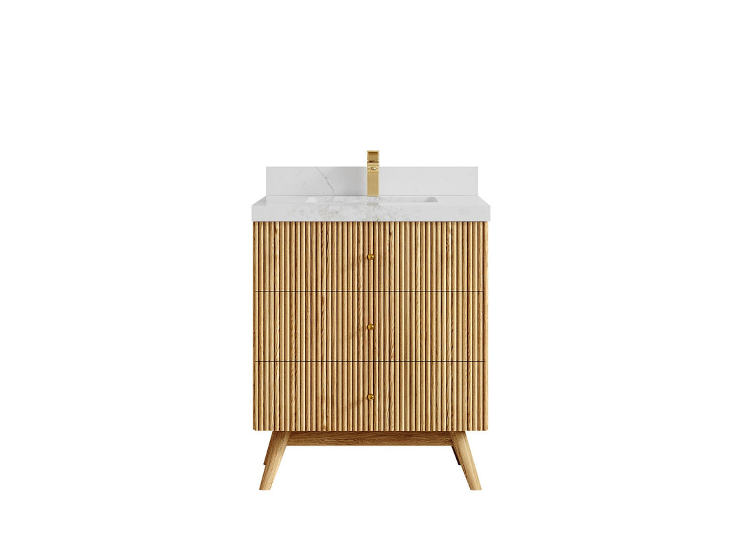 Pasadena White Oak 30 in. W x 22 in. D Single Sink Bathroom Vanity - Willow Bath and Vanity