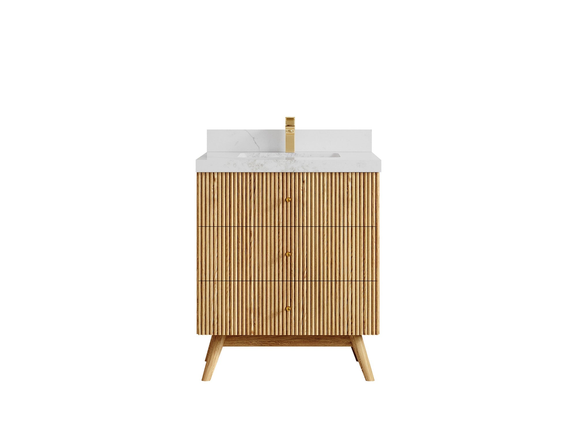 Pasadena White Oak 30 in. W x 22 in. D Single Sink Bathroom Vanity - Willow Bath and Vanity