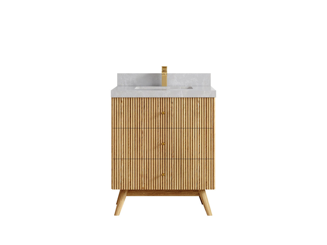 Pasadena White Oak 30 in. W x 22 in. D Single Sink Bathroom Vanity - Willow Bath and Vanity