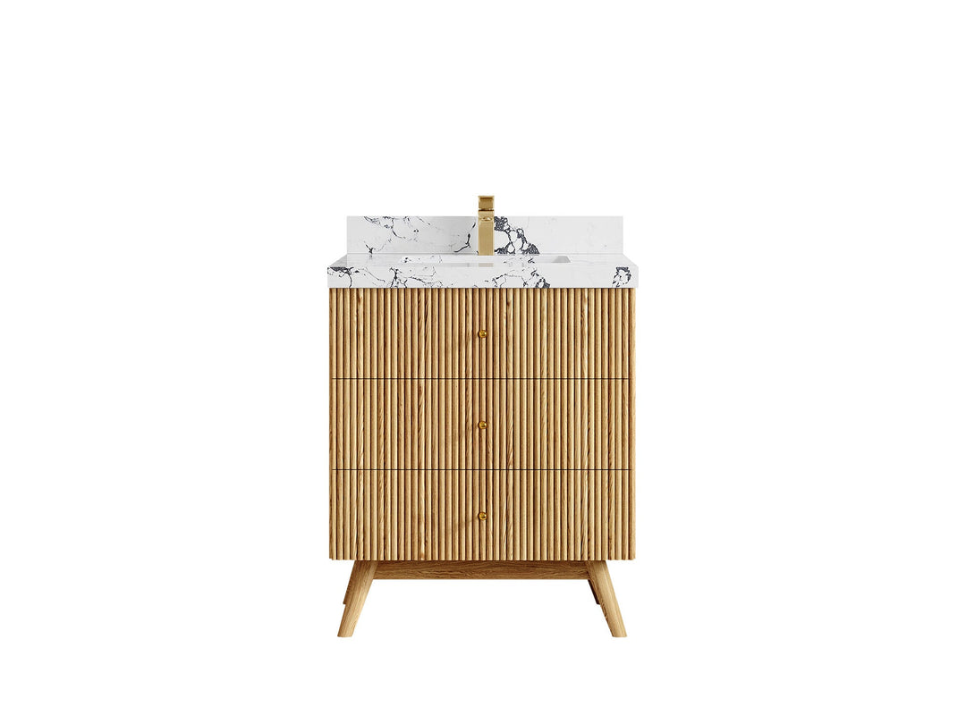 Pasadena White Oak 30 in. W x 22 in. D Single Sink Bathroom Vanity - Willow Bath and Vanity