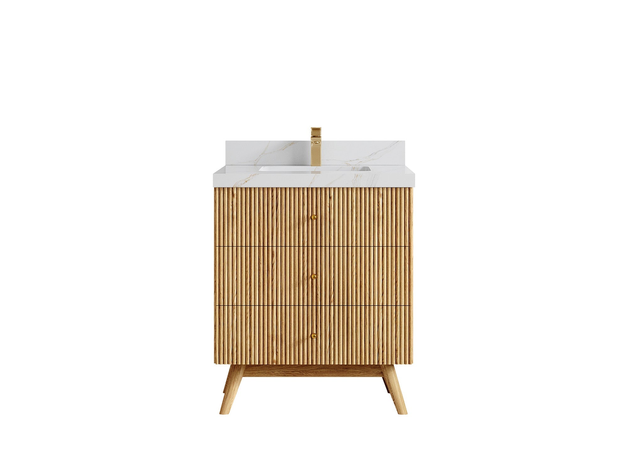 Pasadena White Oak 30 in. W x 22 in. D Single Sink Bathroom Vanity - Willow Bath and Vanity