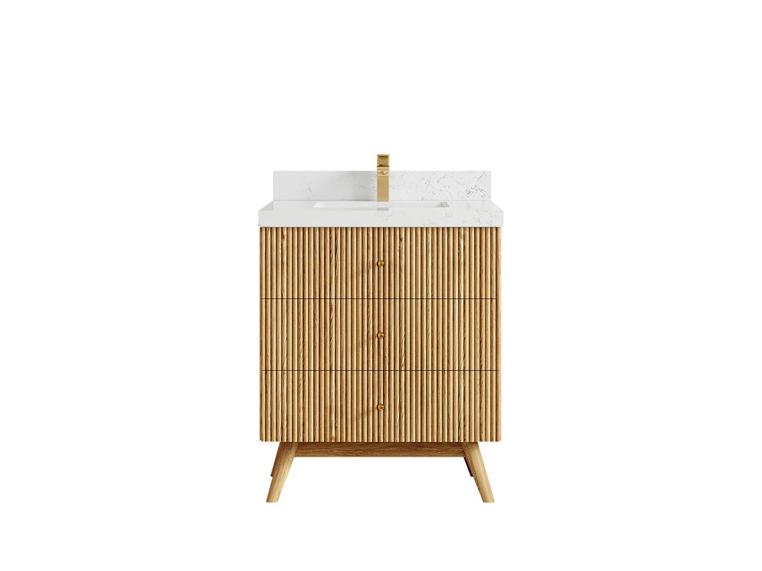 Pasadena White Oak 30 in. W x 22 in. D Single Sink Bathroom Vanity - Willow Bath and Vanity