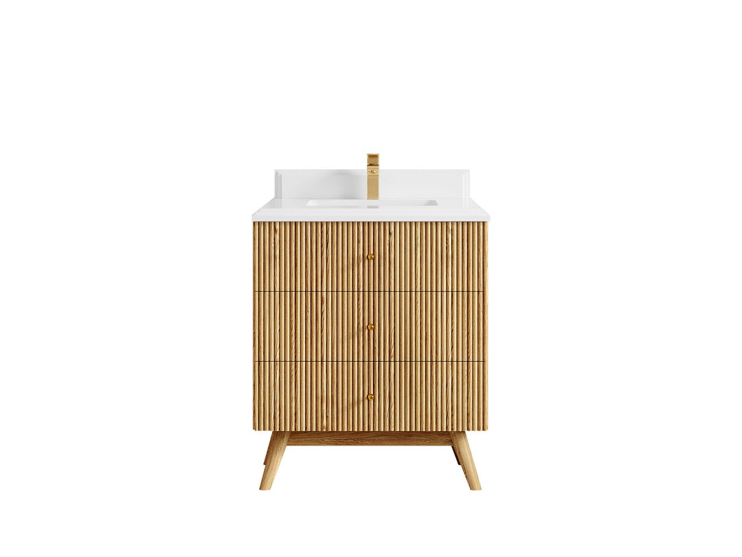 Pasadena White Oak 30 in. W x 22 in. D Single Sink Bathroom Vanity - Willow Bath and Vanity