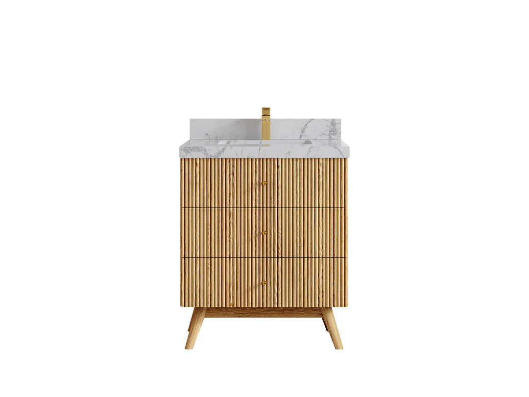 Pasadena White Oak 30 in. W x 22 in. D Single Sink Bathroom Vanity - Willow Bath and Vanity