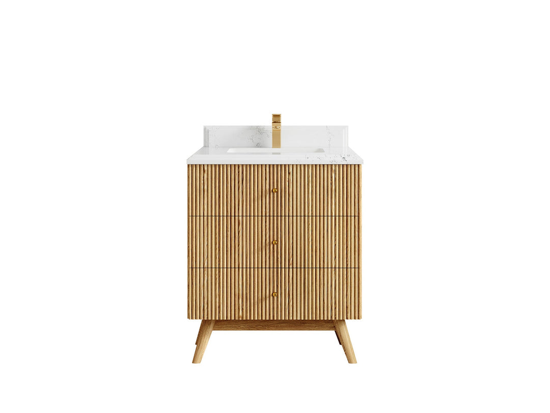 Pasadena White Oak 30 in. W x 22 in. D Single Sink Bathroom Vanity - Willow Bath and Vanity