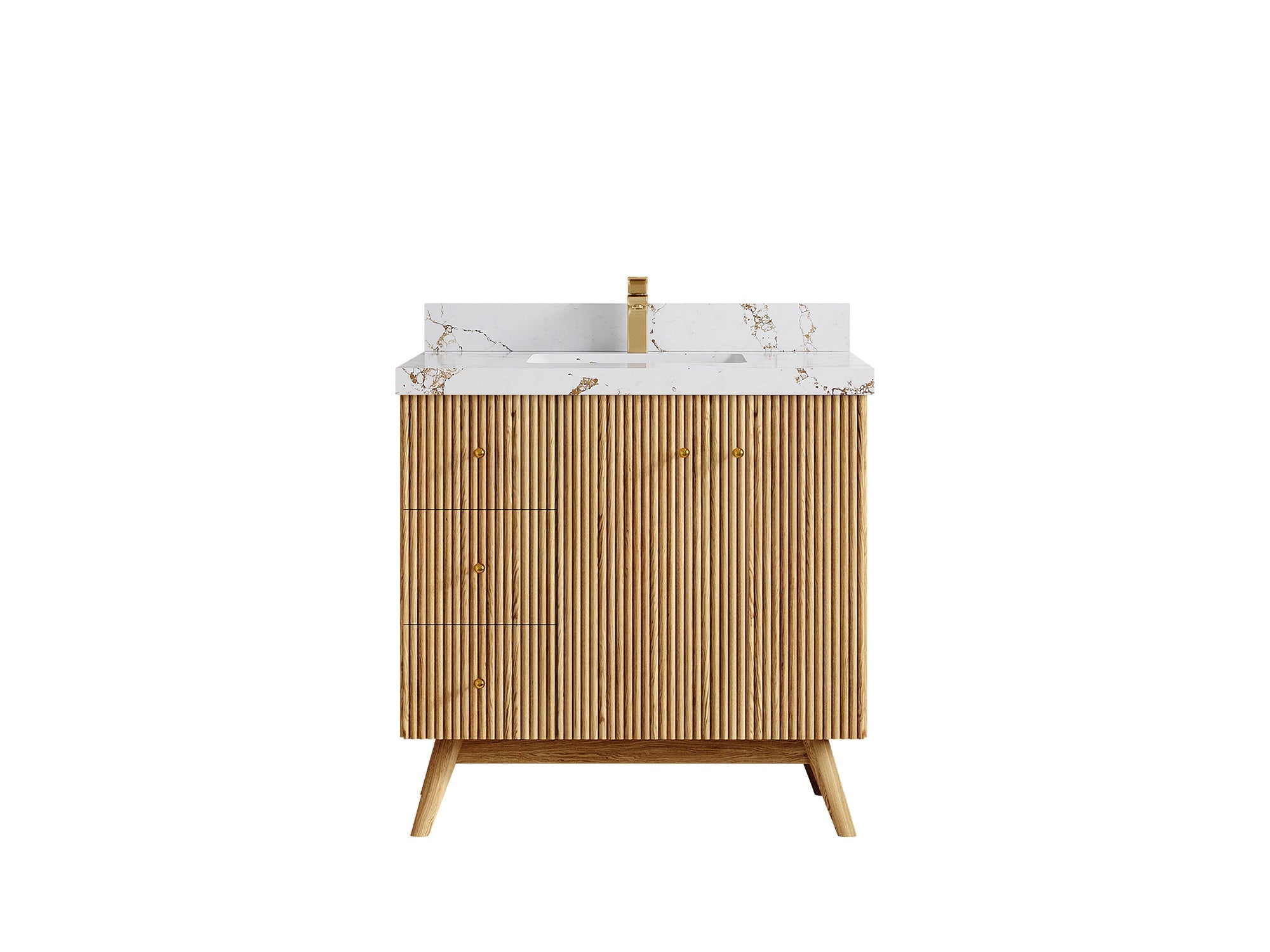 Pasadena White Oak 36 in. W x 22 in. D Center Sink Bathroom Vanity - Willow Bath and Vanity