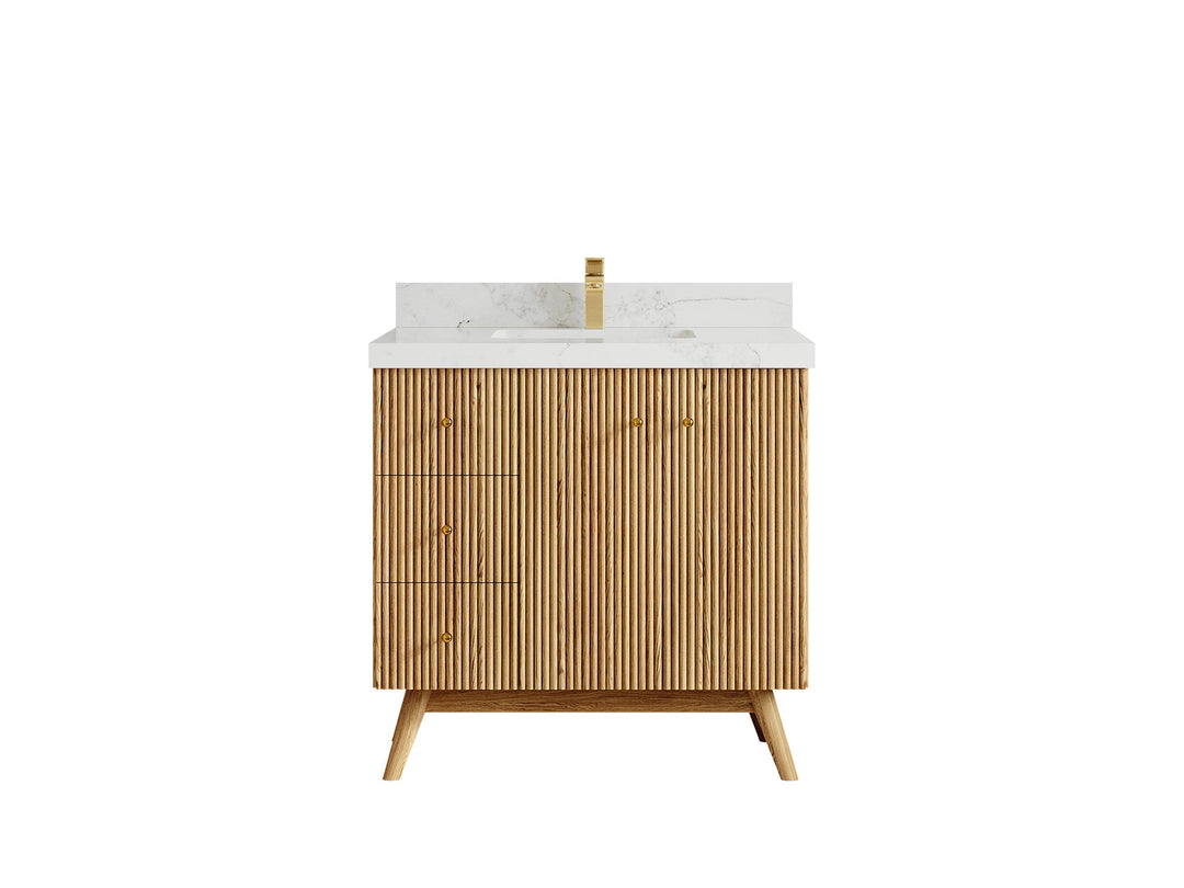 Pasadena White Oak 36 in. W x 22 in. D Center Sink Bathroom Vanity - Willow Bath and Vanity