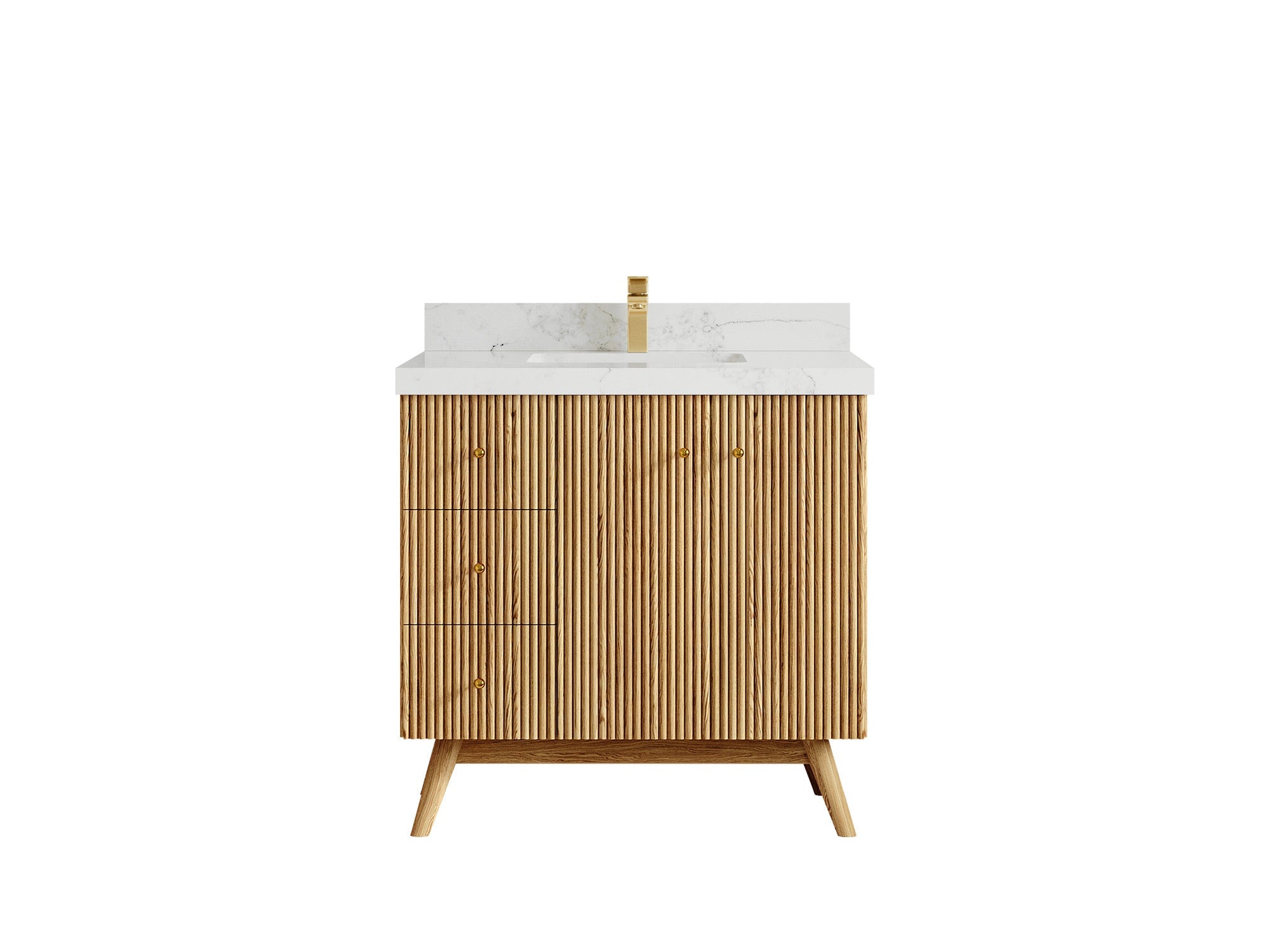Pasadena White Oak 36 in. W x 22 in. D Center Sink Bathroom Vanity - Willow Bath and Vanity