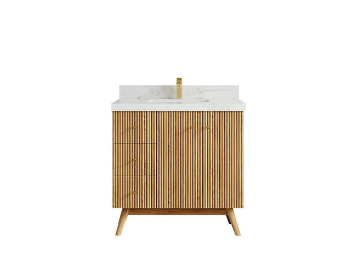 Pasadena White Oak 36 in. W x 22 in. D Center Sink Bathroom Vanity - photo 14