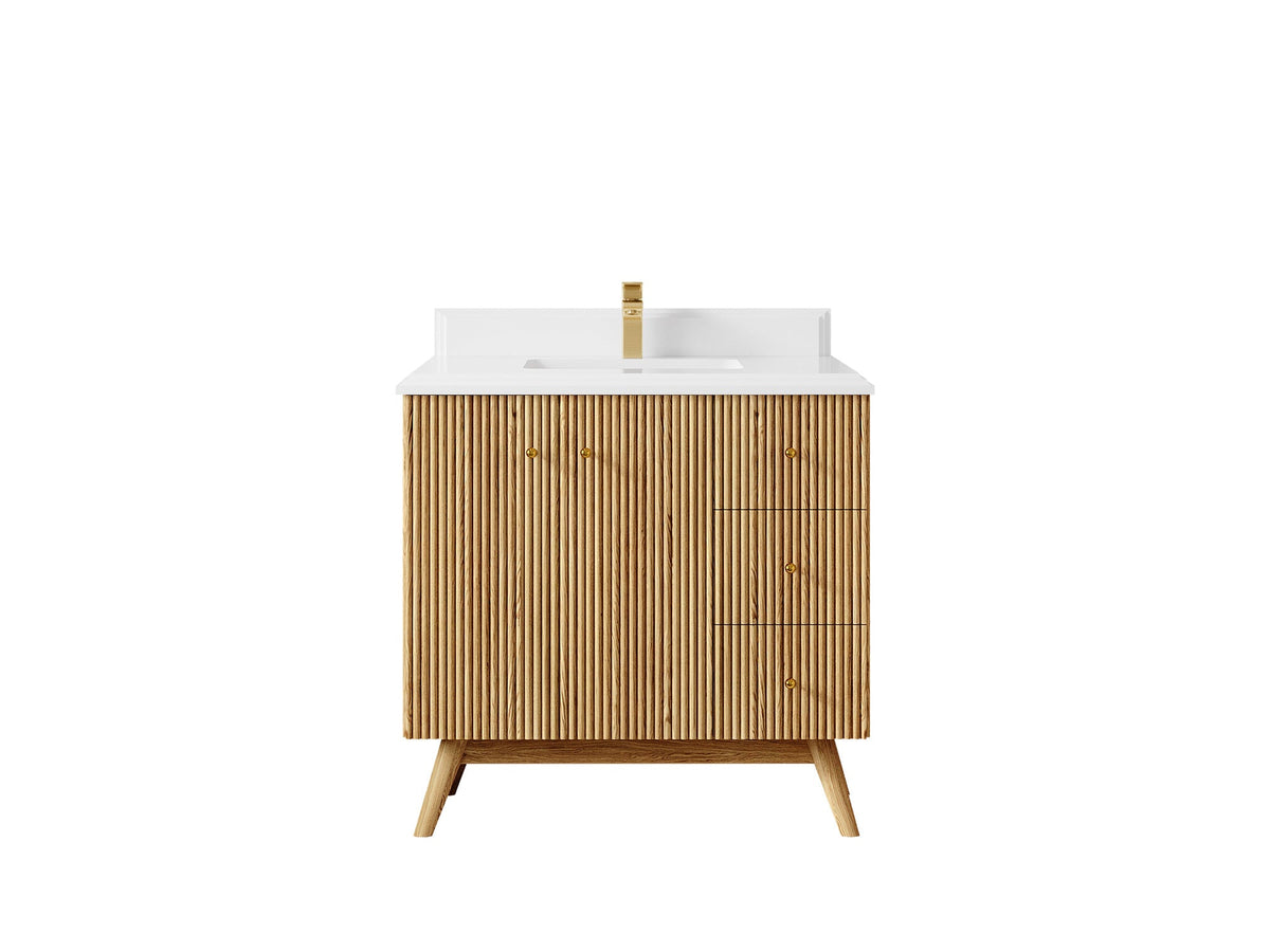 Pasadena White Oak 36 in. W x 22 in. D Center Sink Bathroom Vanity - Willow Bath and Vanity