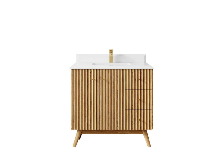 Pasadena White Oak 36 in. W x 22 in. D Center Sink Bathroom Vanity - photo 26