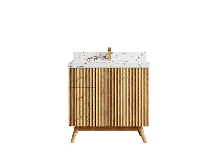 Pasadena White Oak 36 in. W x 22 in. D Center Sink Bathroom Vanity - photo 36