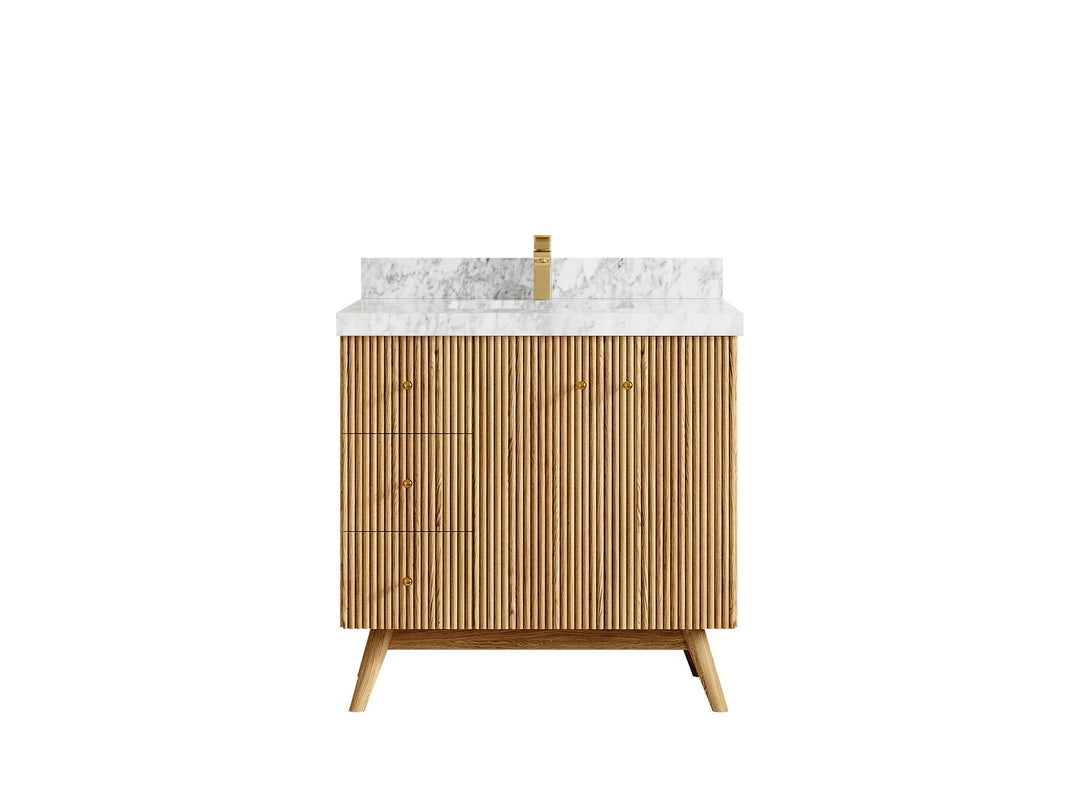 Pasadena White Oak 36 in. W x 22 in. D Center Sink Bathroom Vanity - Willow Bath and Vanity