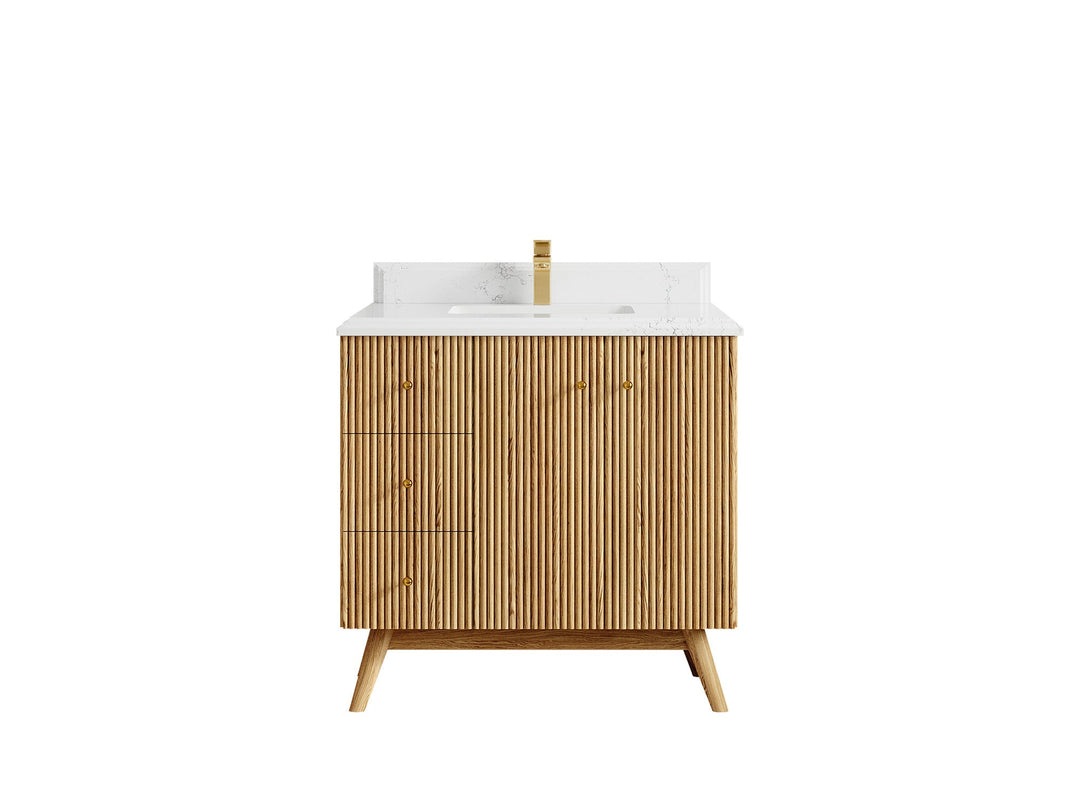 Pasadena White Oak 36 in. W x 22 in. D Center Sink Bathroom Vanity - Willow Bath and Vanity