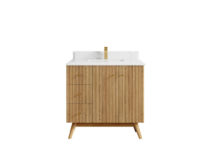 Pasadena White Oak 36 in. W x 22 in. D Center Sink Bathroom Vanity - photo 24