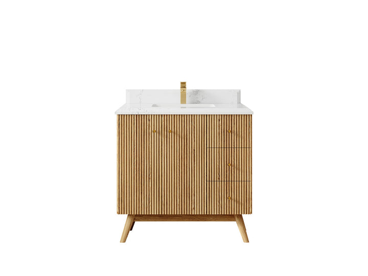Pasadena White Oak 36 in. W x 22 in. D Center Sink Bathroom Vanity - photo 24