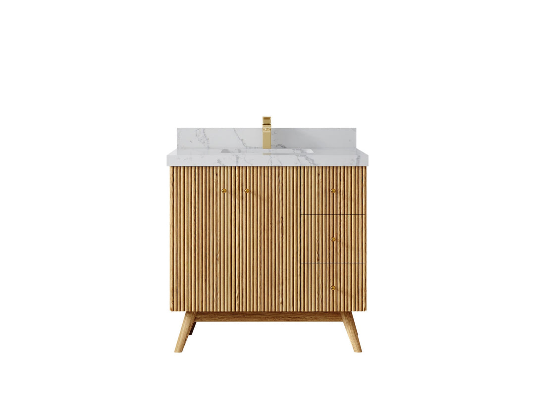 Pasadena White Oak 36 in. W x 22 in. D Center Sink Bathroom Vanity - Willow Bath and Vanity