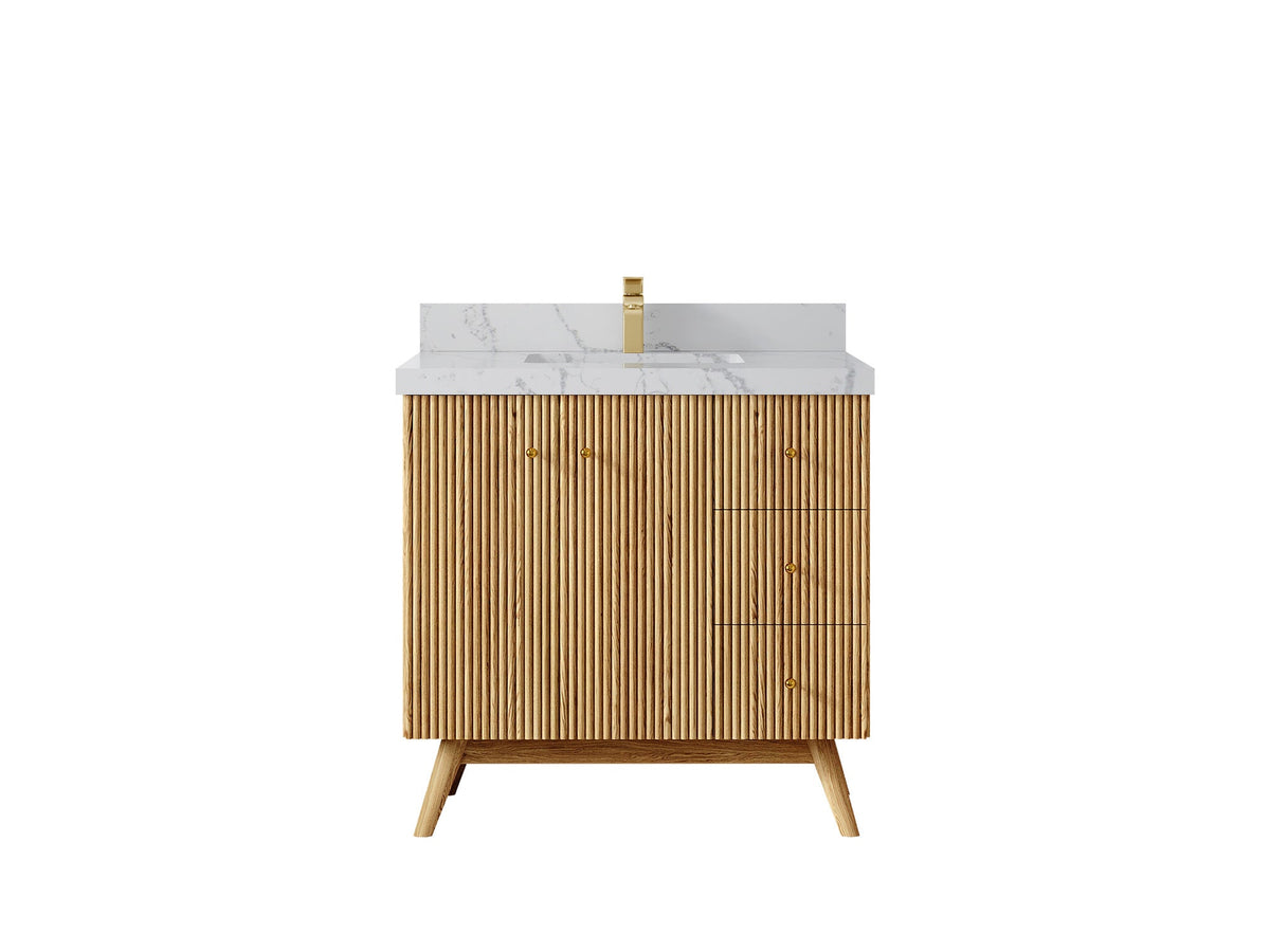 Pasadena White Oak 36 in. W x 22 in. D Center Sink Bathroom Vanity - Willow Bath and Vanity