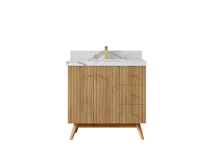 Pasadena White Oak 36 in. W x 22 in. D Center Sink Bathroom Vanity - photo 10