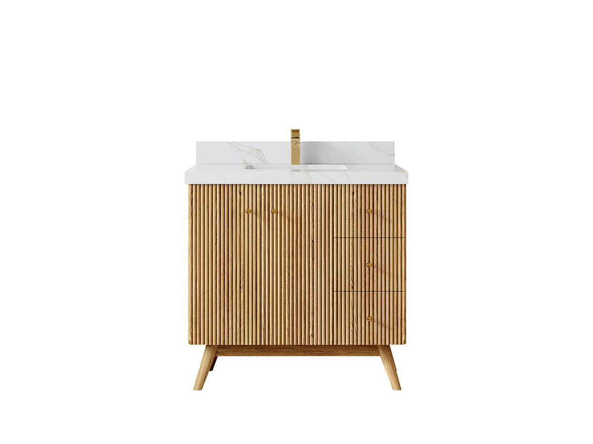 Pasadena White Oak 36 in. W x 22 in. D Center Sink Bathroom Vanity - Willow Bath and Vanity