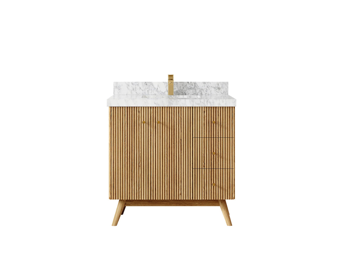 Pasadena White Oak 36 in. W x 22 in. D Center Sink Bathroom Vanity - Willow Bath and Vanity