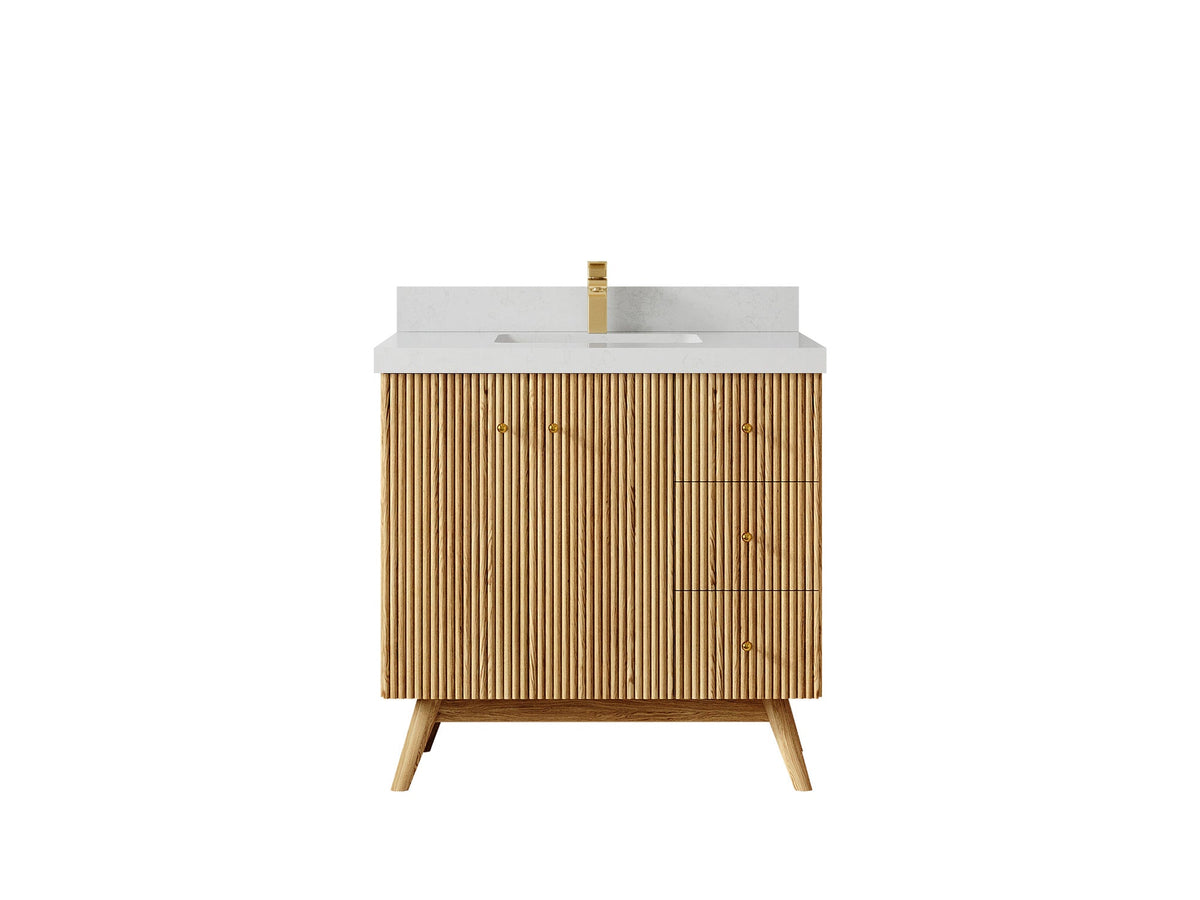 Pasadena White Oak 36 in. W x 22 in. D Center Sink Bathroom Vanity - Willow Bath and Vanity