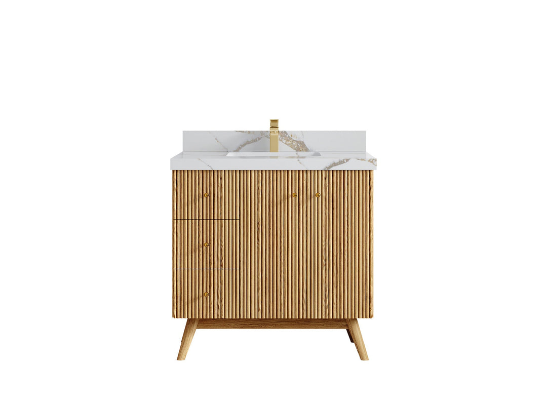Pasadena White Oak 36 in. W x 22 in. D Center Sink Bathroom Vanity - Willow Bath and Vanity