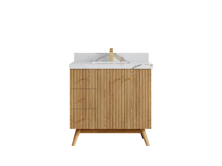 Pasadena White Oak 36 in. W x 22 in. D Center Sink Bathroom Vanity - photo 10