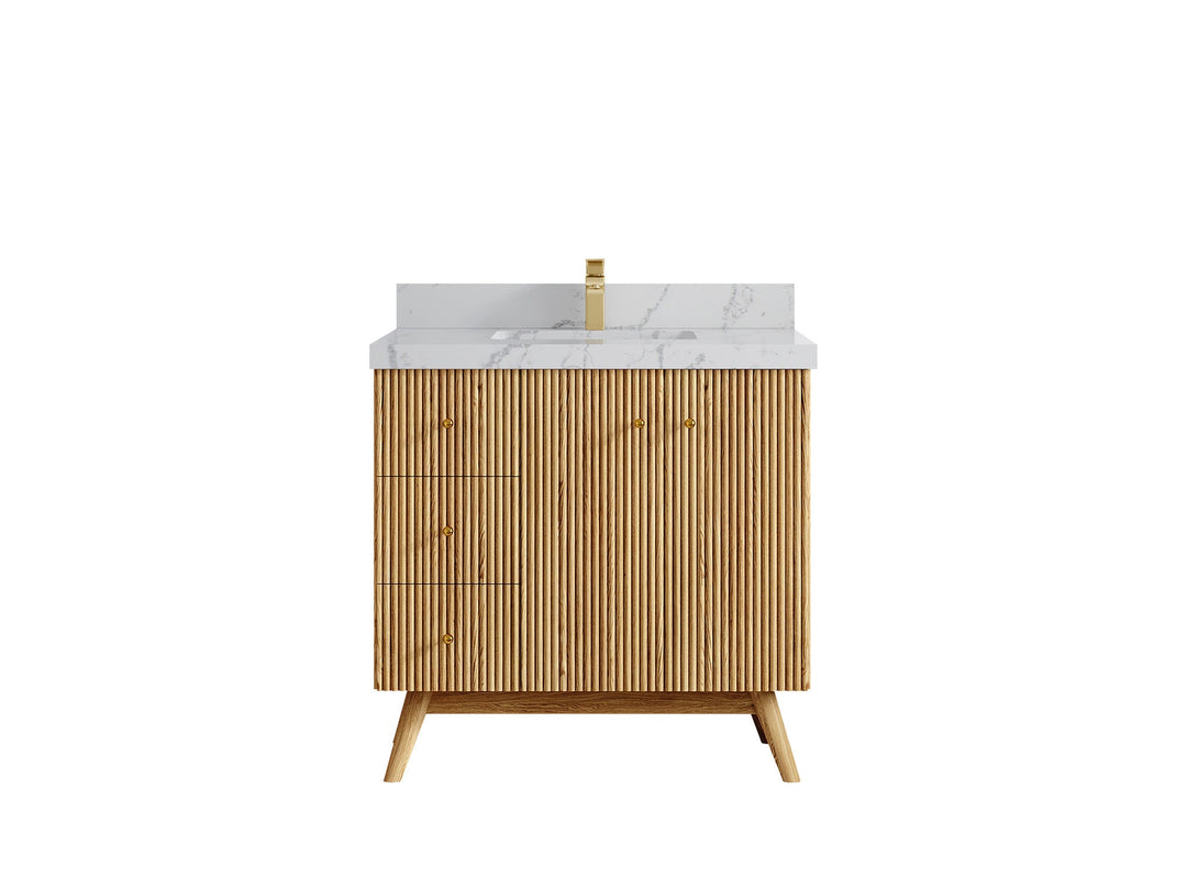 Pasadena White Oak 36 in. W x 22 in. D Center Sink Bathroom Vanity - Willow Bath and Vanity