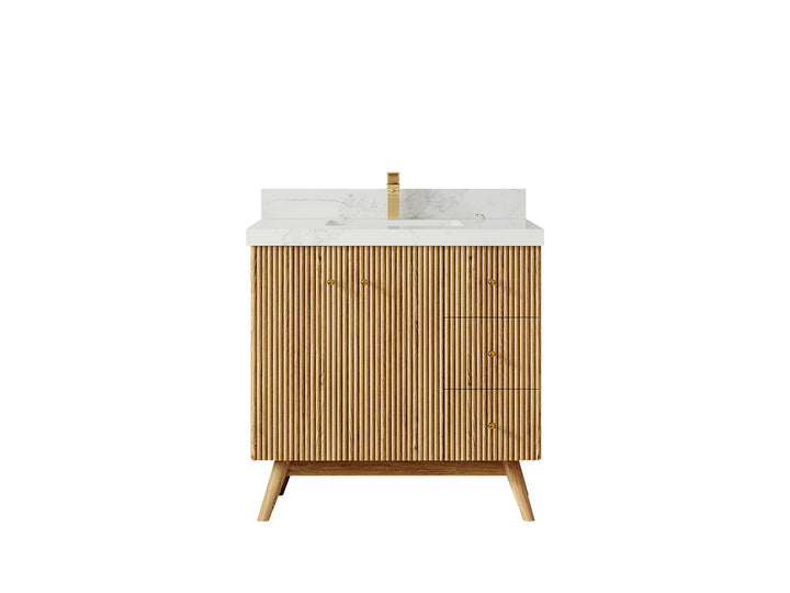 Pasadena White Oak 36 in. W x 22 in. D Center Sink Bathroom Vanity - photo 14