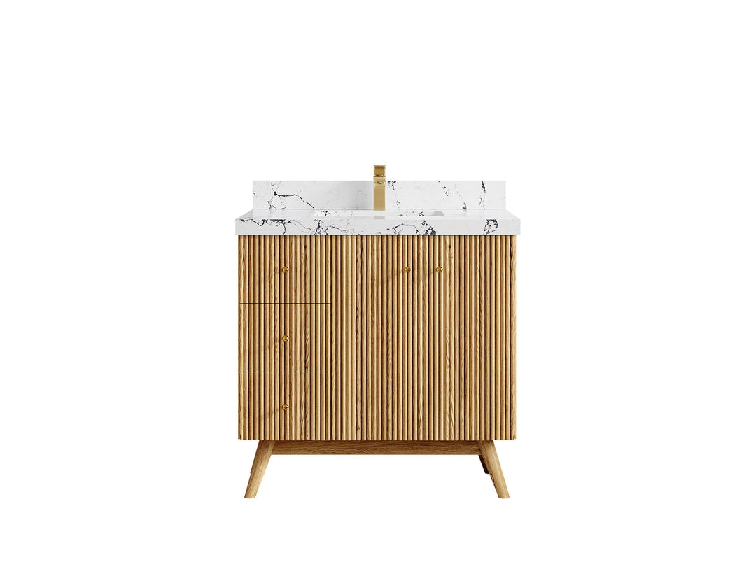Pasadena White Oak 36 in. W x 22 in. D Center Sink Bathroom Vanity - Willow Bath and Vanity