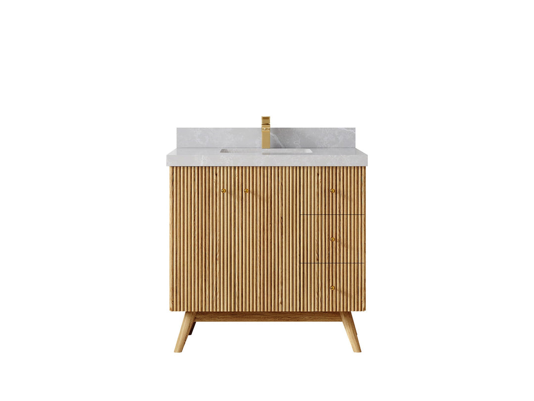 Pasadena White Oak 36 in. W x 22 in. D Center Sink Bathroom Vanity - Willow Bath and Vanity