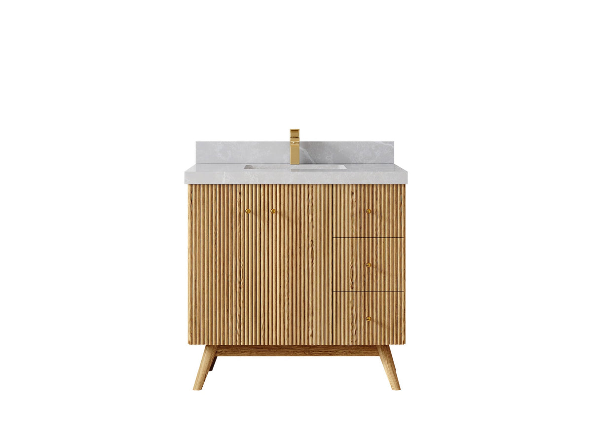 Pasadena White Oak 36 in. W x 22 in. D Center Sink Bathroom Vanity - Willow Bath and Vanity