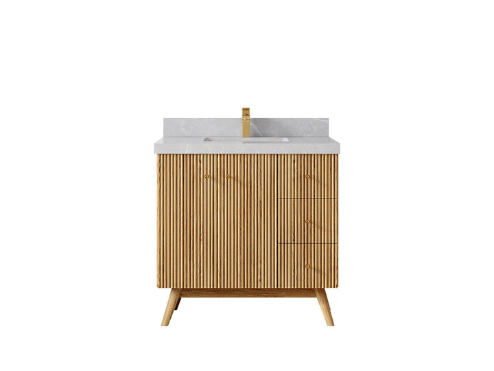 Pasadena White Oak 36 in. W x 22 in. D Center Sink Bathroom Vanity - photo 32