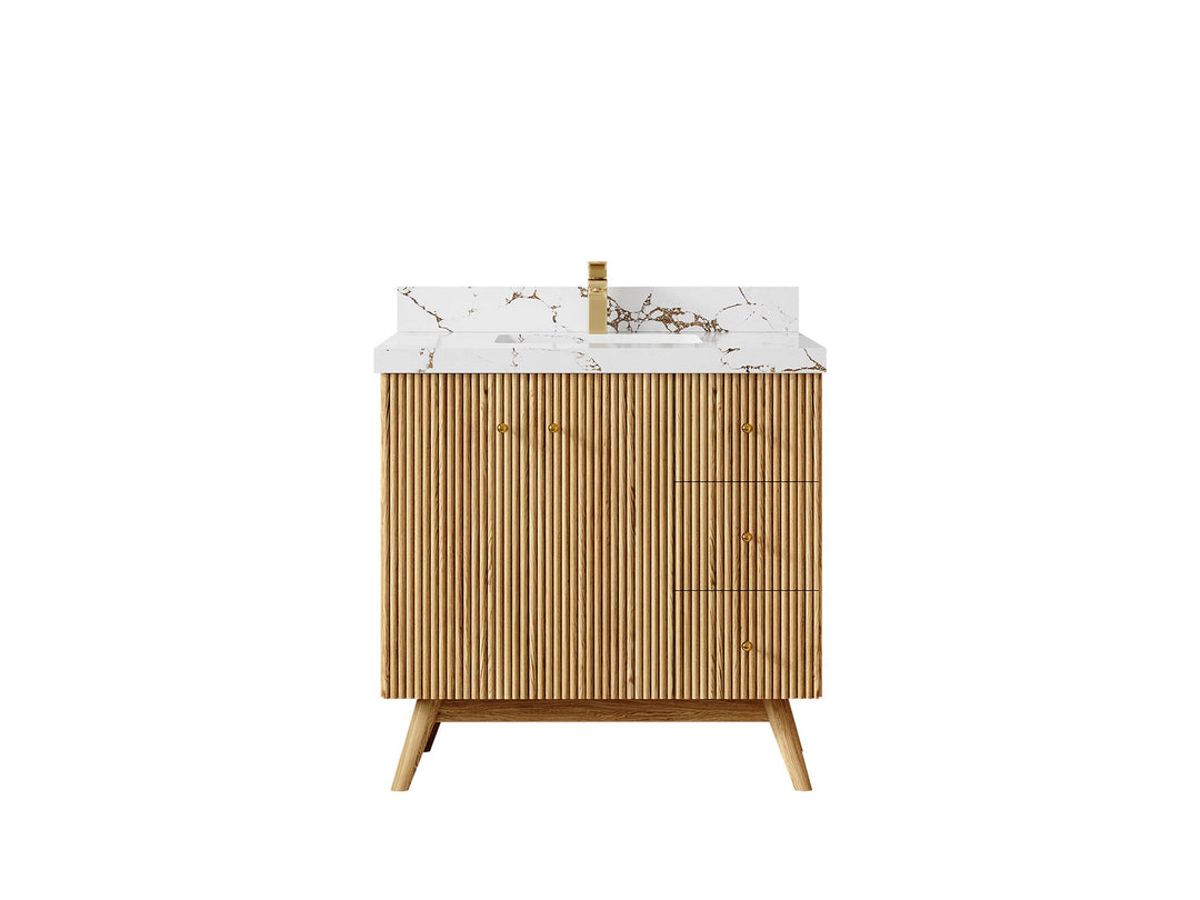 Pasadena White Oak 36 in. W x 22 in. D Center Sink Bathroom Vanity - Willow Bath and Vanity