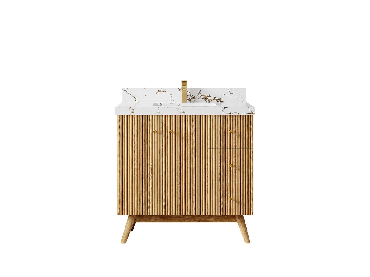 Pasadena White Oak 36 in. W x 22 in. D Center Sink Bathroom Vanity - Willow Bath and Vanity