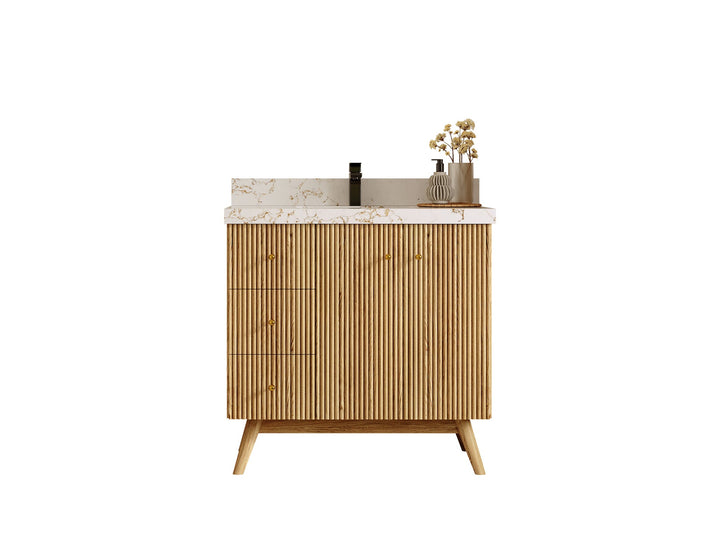 Pasadena White Oak 36 in. W x 22 in. D Center Sink Bathroom Vanity - photo 1