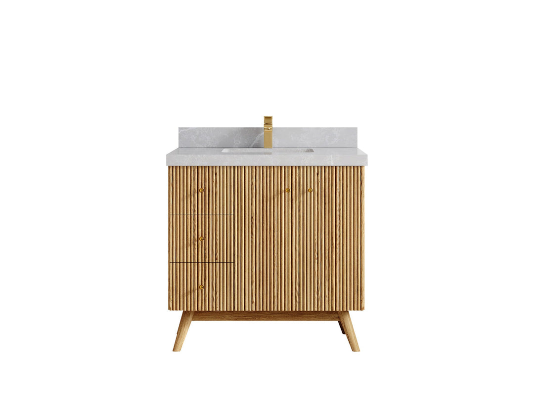 Pasadena White Oak 36 in. W x 22 in. D Center Sink Bathroom Vanity - Willow Bath and Vanity