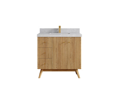Pasadena White Oak 36 in. W x 22 in. D Center Sink Bathroom Vanity - Willow Bath and Vanity