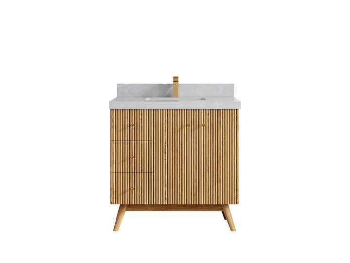 Pasadena White Oak 36 in. W x 22 in. D Center Sink Bathroom Vanity - photo 32