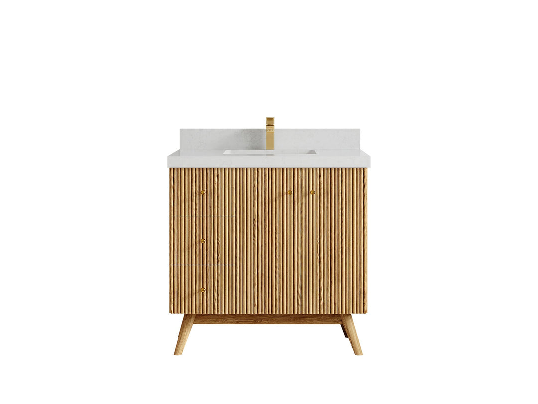 Pasadena White Oak 36 in. W x 22 in. D Center Sink Bathroom Vanity - Willow Bath and Vanity