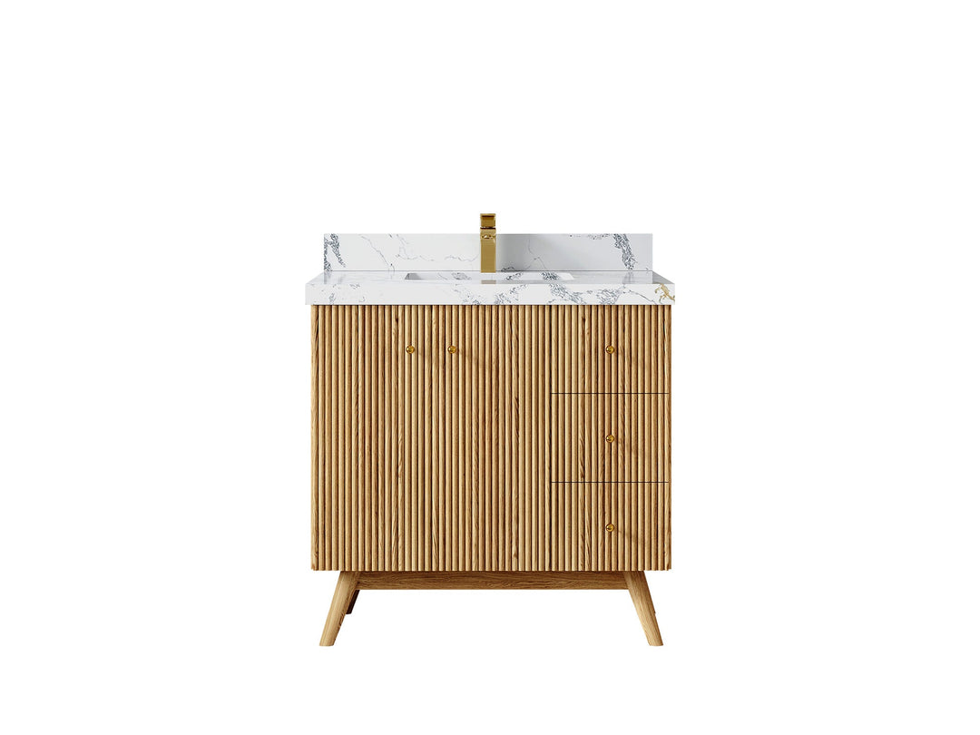 Pasadena White Oak 36 in. W x 22 in. D Center Sink Bathroom Vanity - Willow Bath and Vanity