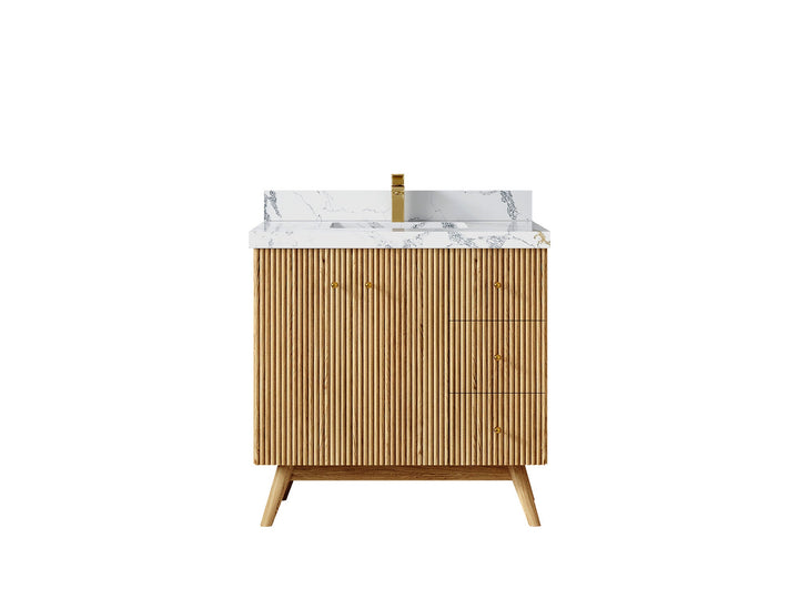 Pasadena White Oak 36 in. W x 22 in. D Center Sink Bathroom Vanity - photo 28