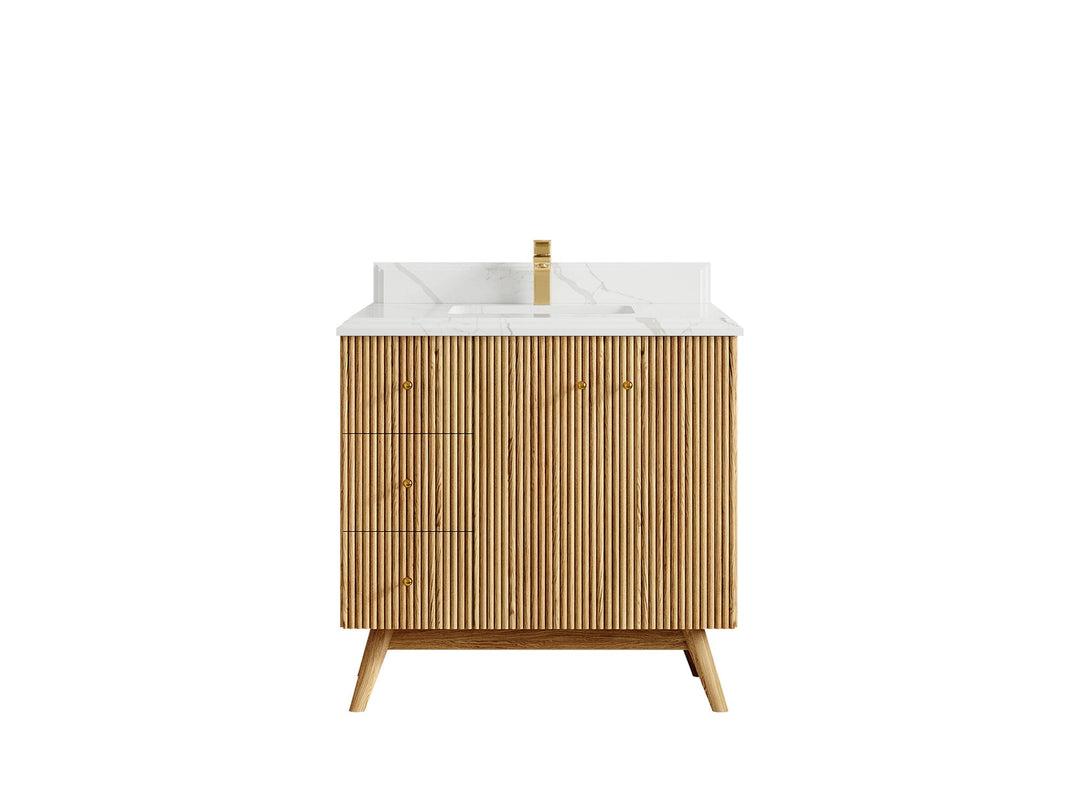 Pasadena White Oak 36 in. W x 22 in. D Center Sink Bathroom Vanity - Willow Bath and Vanity