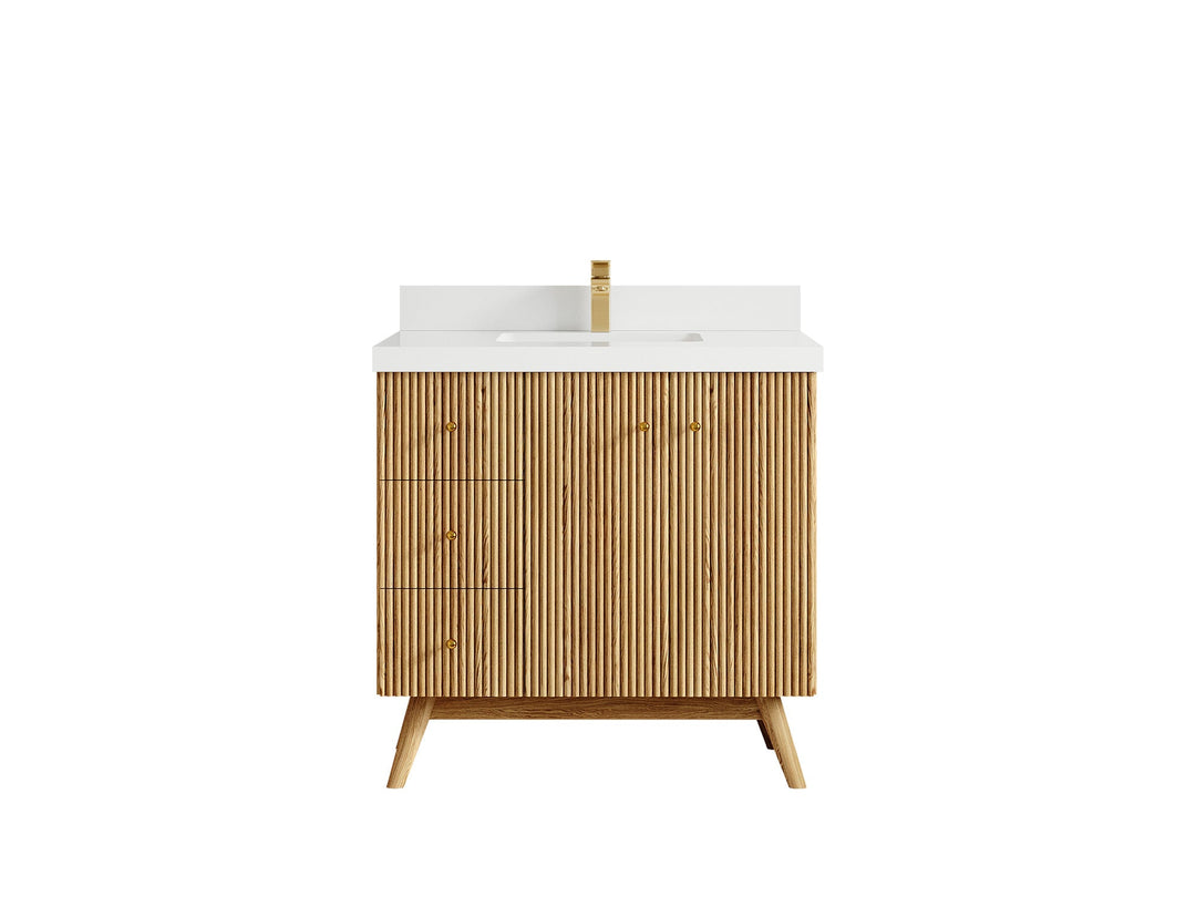 Pasadena White Oak 36 in. W x 22 in. D Center Sink Bathroom Vanity - Willow Bath and Vanity