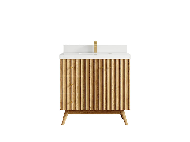 Pasadena White Oak 36 in. W x 22 in. D Center Sink Bathroom Vanity - photo 44